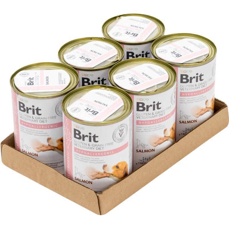 Karma dla psa BRIT Grain Free Veterinary Diets Dog Hypoallergenic Łosoś z groszkiem 6 x 400 g