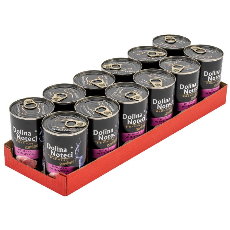 Karma dla kota DOLINA NOTECI Premium Sterilised Bogata w Indyka 12 x 400 g