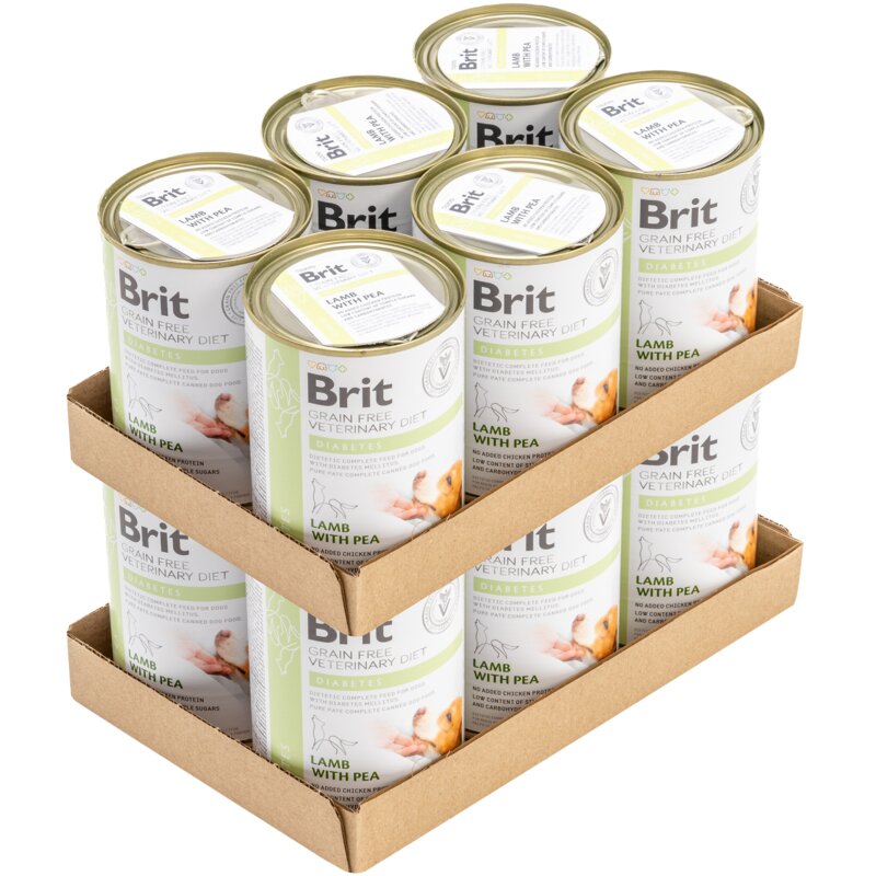 Karma dla psa BRIT Grain Free Veterinary Diets Dog Diabetes Jagnięcina z groszkiem 12 x 400 g
