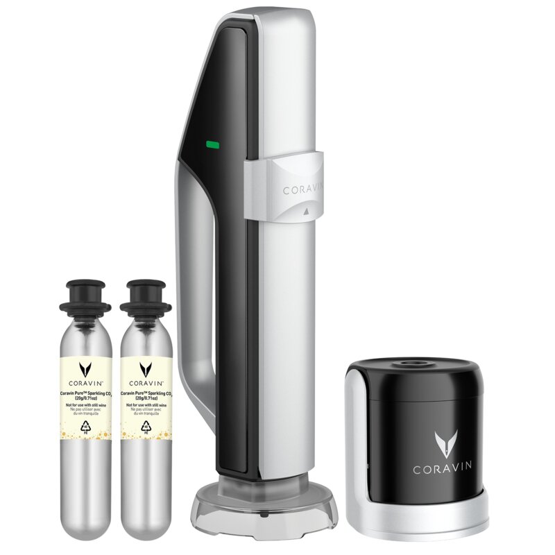 System do przechowywania wina CORAVIN Sparkling Czarno-srebrny