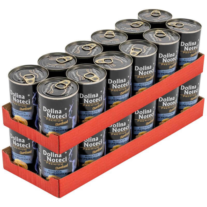 Karma dla kota DOLINA NOTECI Premium Sterilised Bogata w Perliczkę 24 x 400 g
