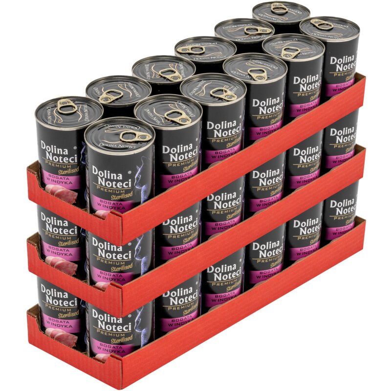 Karma dla kota DOLINA NOTECI Premium Sterilised Bogata w Indyka 36 x 400 g