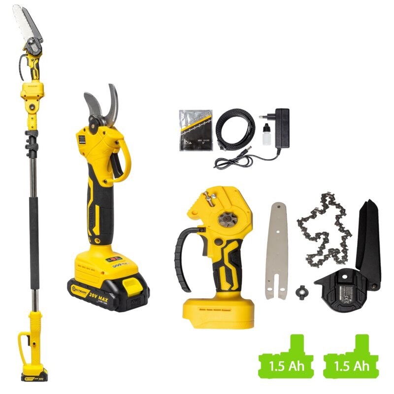 Piła łańcuchowa akumulatorowa + nożyce do gałęzi KALTMANN 20V K-ST005 1.5Ah