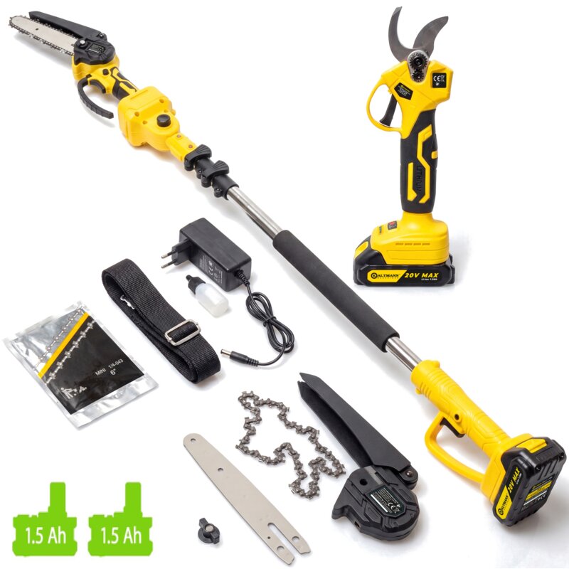 Piła łańcuchowa akumulatorowa + nożyce do gałęzi KALTMANN 20V K-ST005 1.5Ah