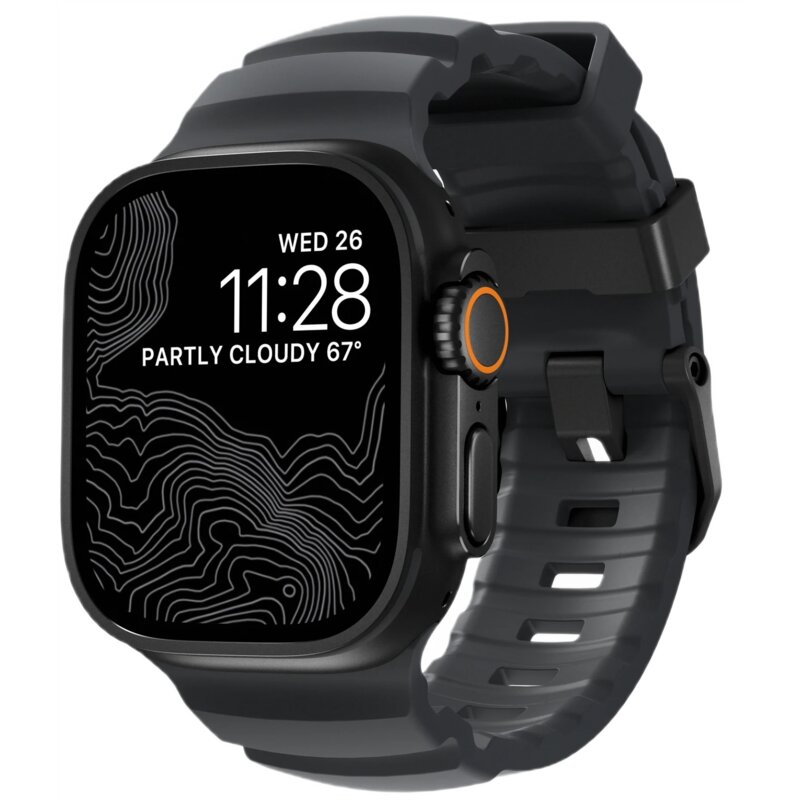 Pasek NOMAD Rocky Point Band do Apple Watch do koperty 42/44/45/46/49mm Grafitowo-czarny