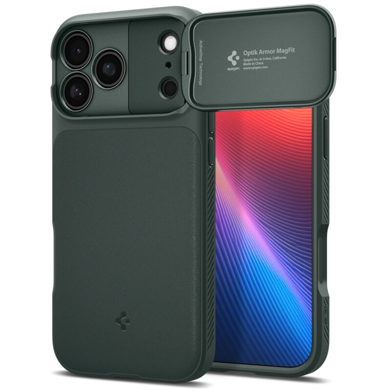 Etui SPIGEN Optik Armor Mag MagSafe do Apple iPhone 17 Pro Zielony