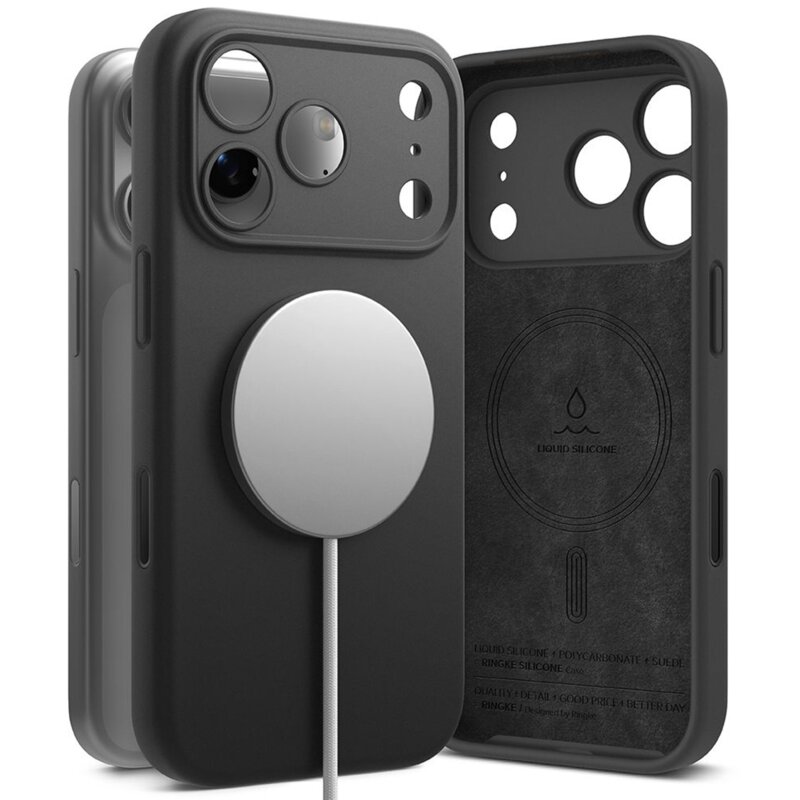 Etui RINGKE Silicone Magnetic MagSafe do Apple iPhone 17 Pro Max Czarny