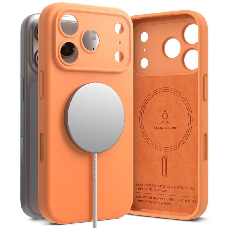 Etui RINGKE Silicone Magnetic MagSafe do Apple iPhone 17 Pro Max Mandarynkowy