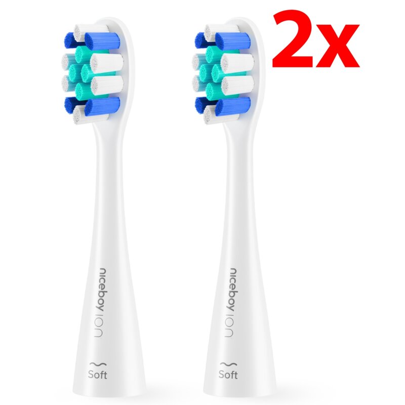 Oryginalna końcówka szczoteczki NICEBOY ION Sonic Lite Biały (2 szt.) (Miękkie włosie)