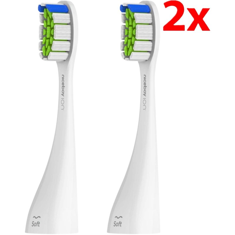 Oryginalna końcówka do szczoteczki NICEBOY Ion Sonic Pro UV (2 szt.) (Miękkie włosie)