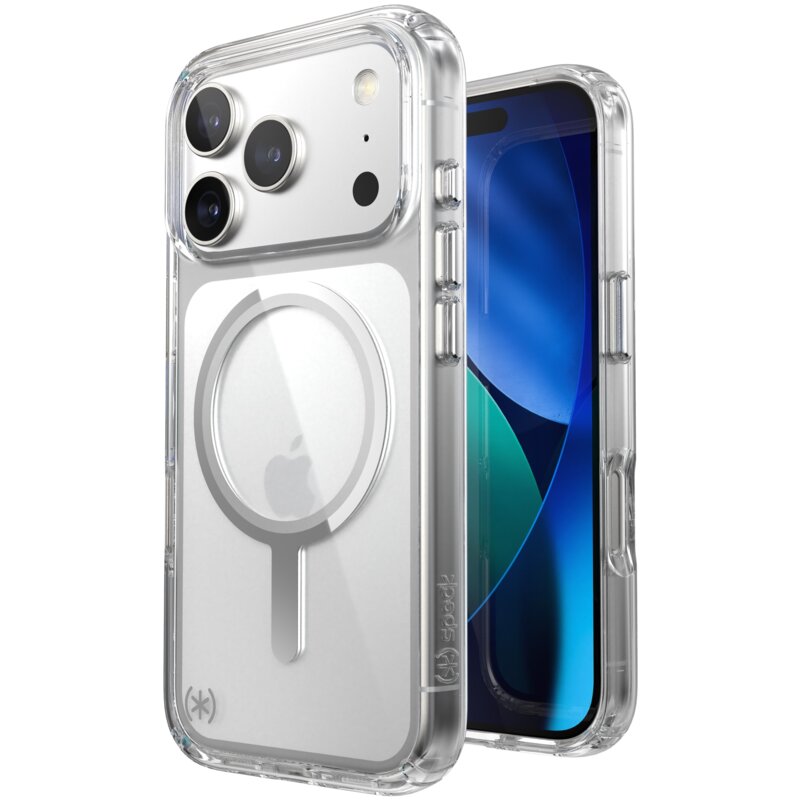 Speck Presidio Perfect Clear MagSafe do iPhone 17 Pro Przezroczysto-Srebrny
