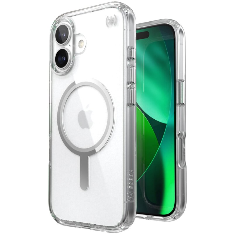 Speck Presidio Perfect Clear MagSafe do iPhone 17 Przezroczysto-Srebrny
