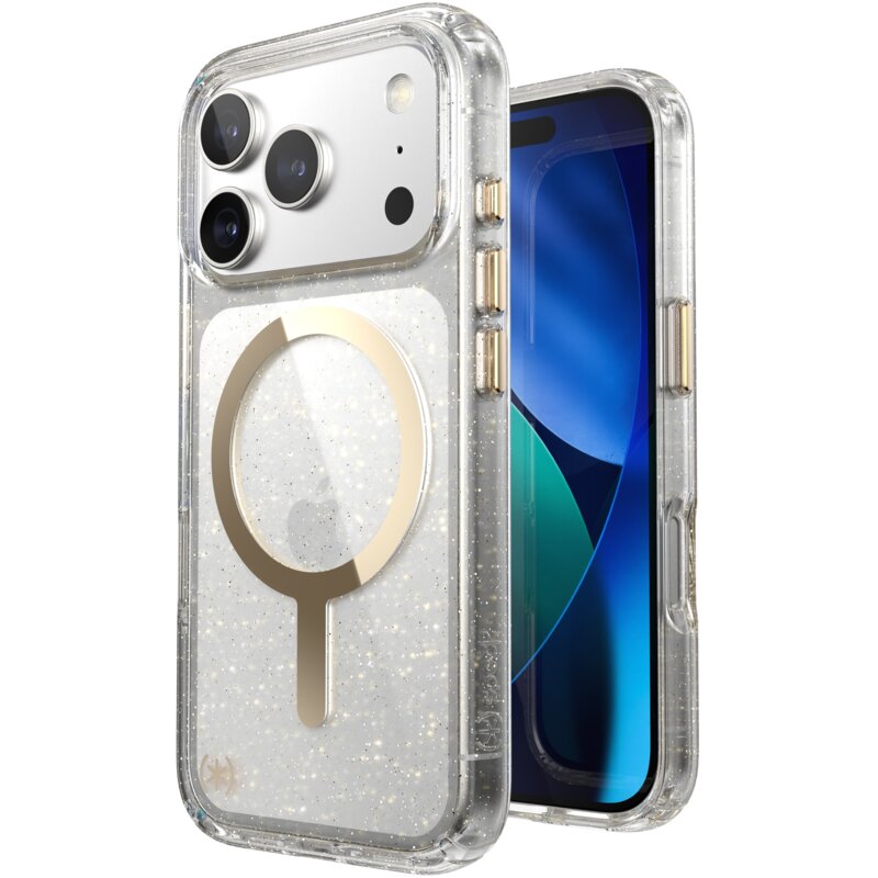 Speck Presidio Lux MagSafe do iPhone 17 Pro Przeźroczysty-Złoty