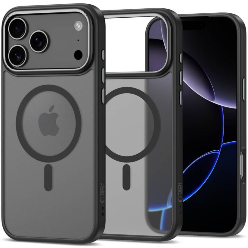 Etui TECH-PROTECT MagEdge MagSafe do Apple iPhone 17 Pro Max Czarno-szary