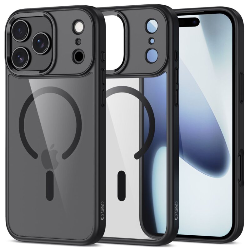 Etui TECH-PROTECT MagMat MagSafe do Apple iPhone 17 Pro Max Czarno-przezroczysty