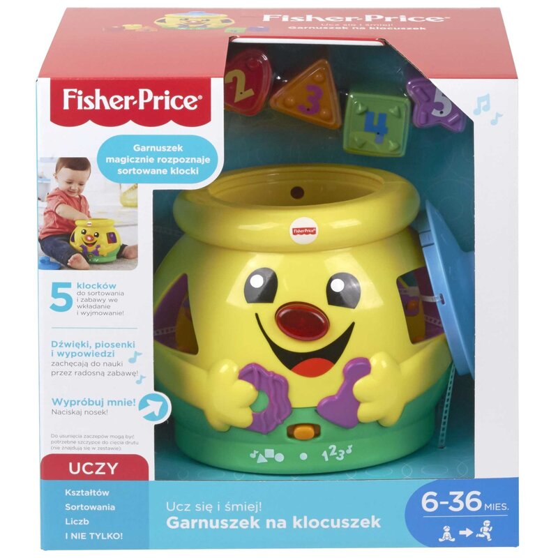 Klocki sensoryczne FISHER PRICE Ucz się i śmiej! Garnuszek K0428