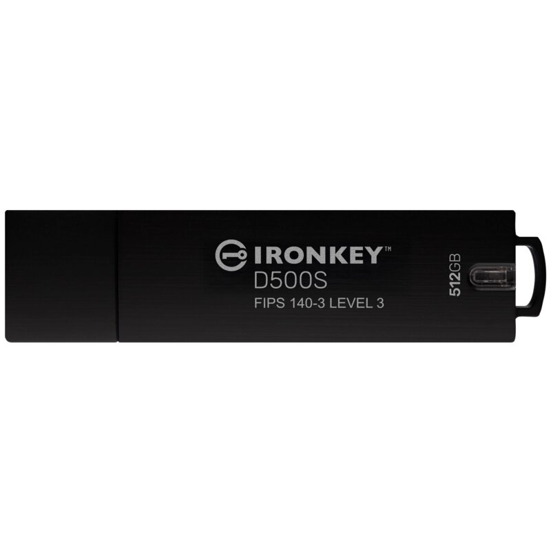 Pendrive KINGSTON IronKey D500S 512GB, USB 3.2 Gen. 1 (USB 3.0), Odczyt 310 Mb/s, Zapis 250Mb/s Czarny