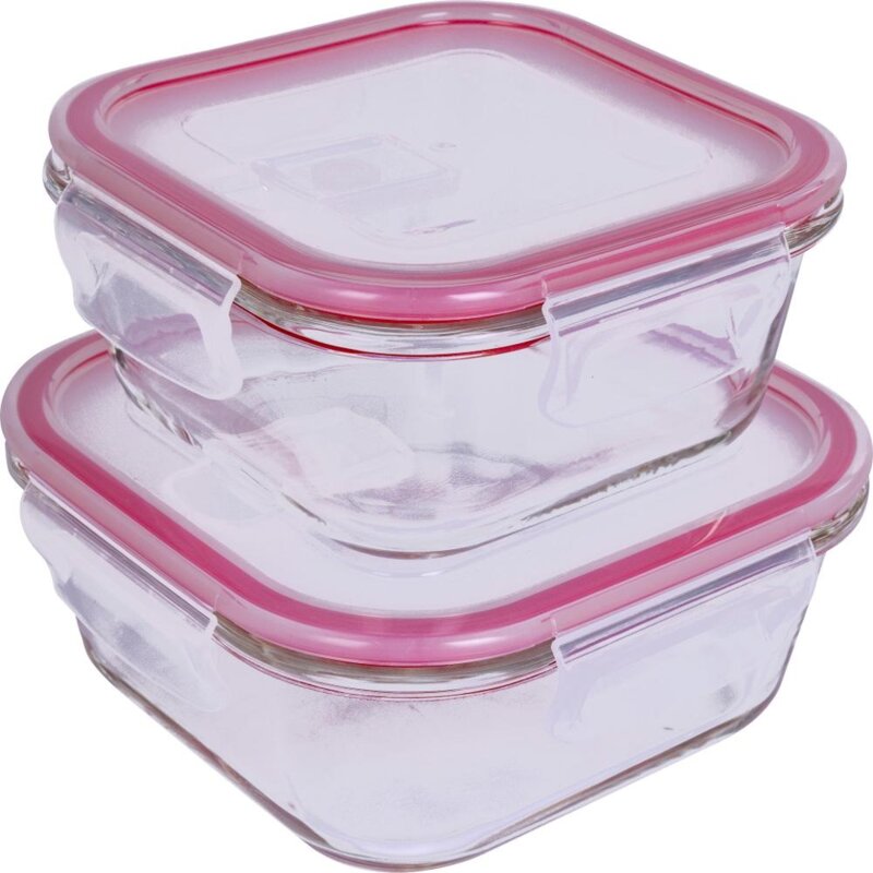 Lamart Szklane Prostokątne LT6056 2szt AIR 520ml/800ml