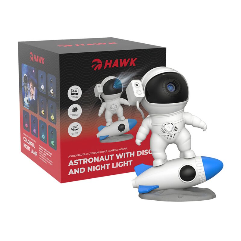 Projektor gwiazd z głośnikiem HAWK HW-STAR03 Astronauta Rakieta