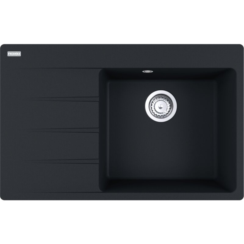 Zlewozmywak jednokomorowy z ociekaczem FRANKE Centro CNG 611-78 TL 114.0633.138 Czarny mat 50x78