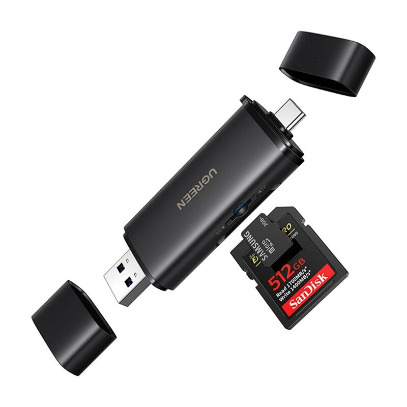 UGREEN CM803 USB-C/USB-A 2w1 SD+TF Czarny
