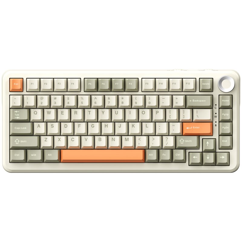 Klawiatura AJAZZ AK820 Max Wireless Szaro-beżowo-pomarańczowy