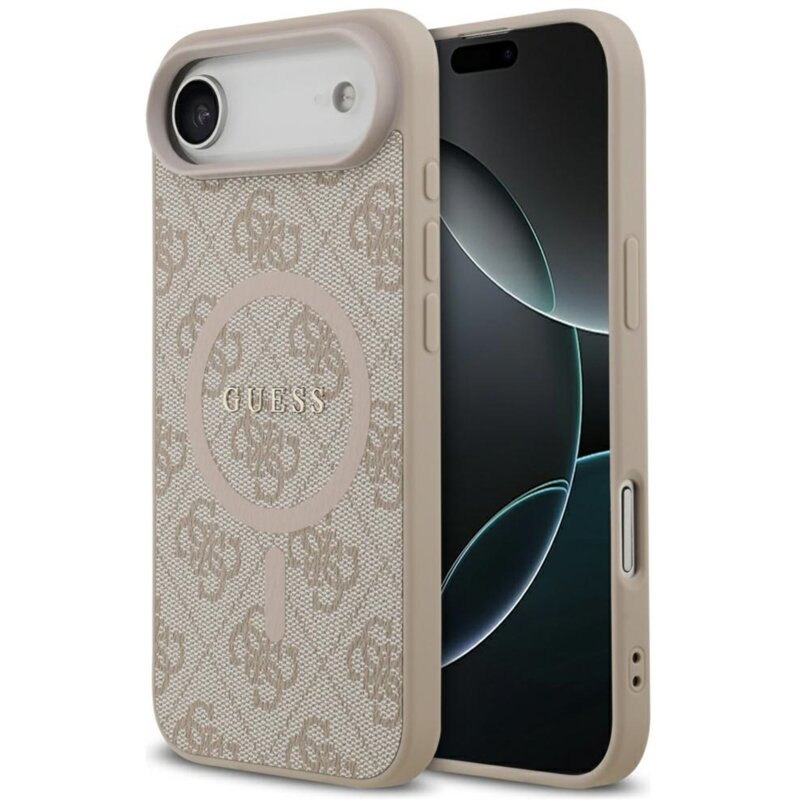 Guess 4G Ring Classic Logo MagSafe do iPhone 17 różowy
