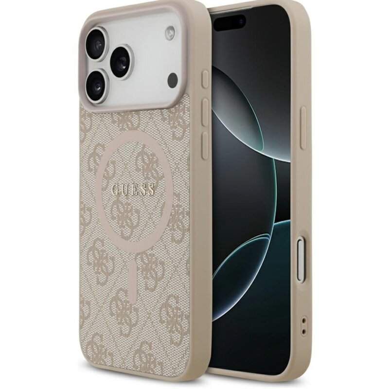Guess 4G Ring Classic Logo MagSafe do iPhone 17 Pro różowy