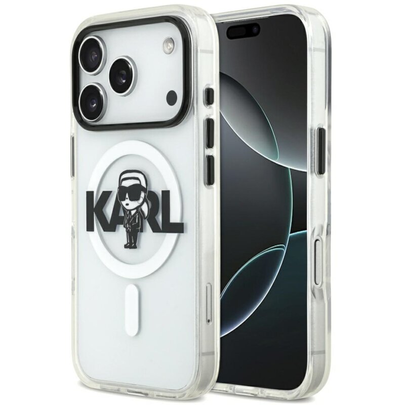Karl Lagerfeld IML Karl Sketch Logo MagSafe do iPhone 17 Pro Przezroczysty