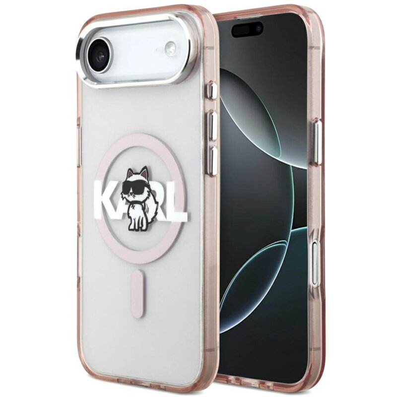 Karl Lagerfeld IML Choupette Sketch Logo MagSafe do iPhone Air Różowy