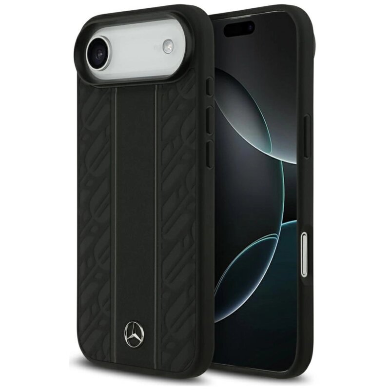 Mercedes-Benz Leather Laurel Leaves Stripes MagSafe do iPhone Air czarny