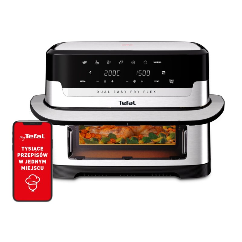 Tefal EY922DE0 Flex Dual Easy Fry 2700W 9l Separator Flex Cook Aplikacja mobilna