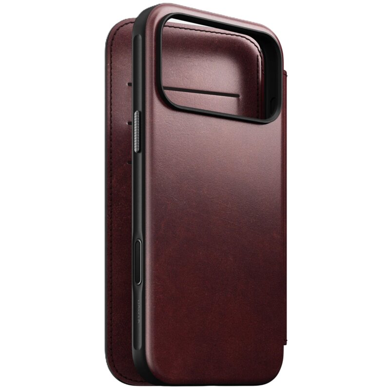 Etui NOMAD Modern Leather Folio Horween do Apple iPhone 17 Pro Max Bordowy