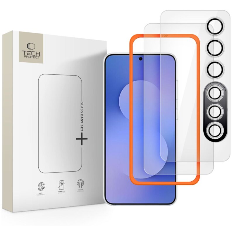Szkło hartowane TECH-PROTECT Easy Set+ do Samsung Galaxy S25 FE (3 szt.)