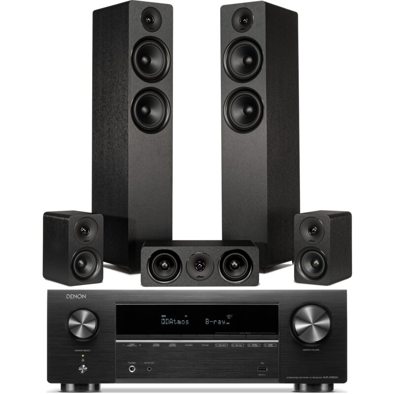 Zestaw Kina Domowego DENON AVR-X1800 Czarny 7.2-kanałowy + Kolumny Głośnikowe WILSON Scenix 5.0 Czarne 8K,dźwięk 3D, AirPlay2, Wi-Fi
