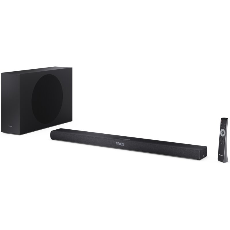 Soundbar SHARP HT-SBW320 Czarny 2.1-kanałowy, Bezprzewodowy Subwoofer, HDMI eARC, Dolby Atmos, Bluetooth, Korektor EQ