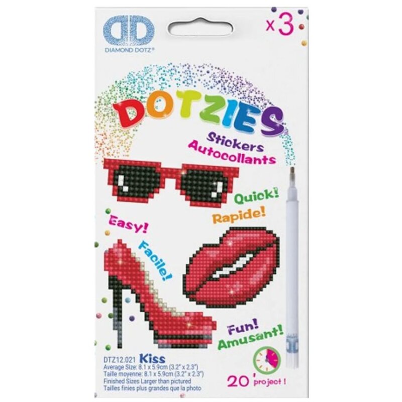 Zestaw kreatywny DIAMOND DOTZ Naklejki Kiss 018-DTZ12021