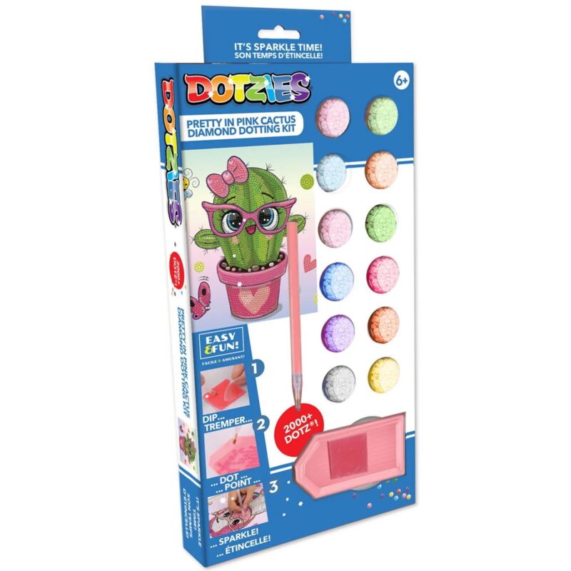 Zestaw kreatywny DIAMOND DOTZ Dotzies Pretty in Pink Cactus 018-DTZ3013