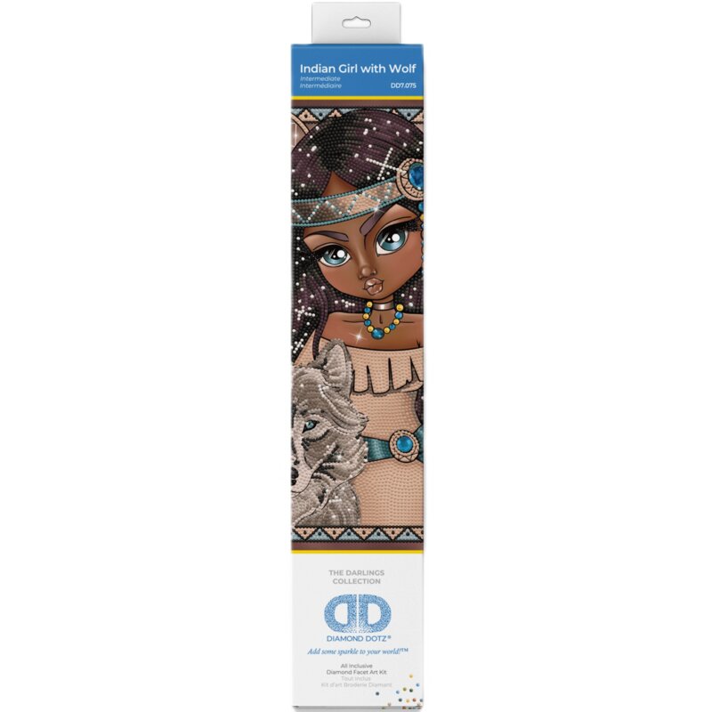 Zestaw kreatywny DIAMOND DOTZ Adults Indian Girl z wilkiem DD7.075