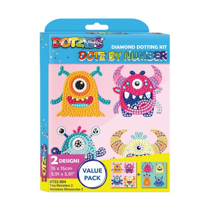 Zestaw kreatywny DIAMOND DOTZ By Number Tiny Monsters 2 018-DTZ2004