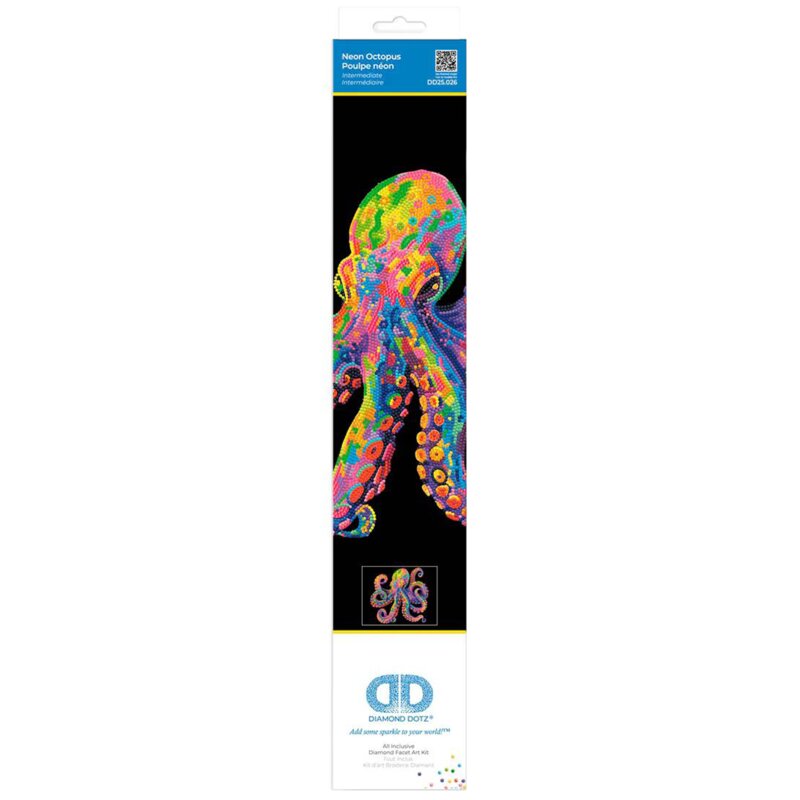Zestaw kreatywny DIAMOND DOTZ Adults Flocked Neon Octopus 018-DD25026