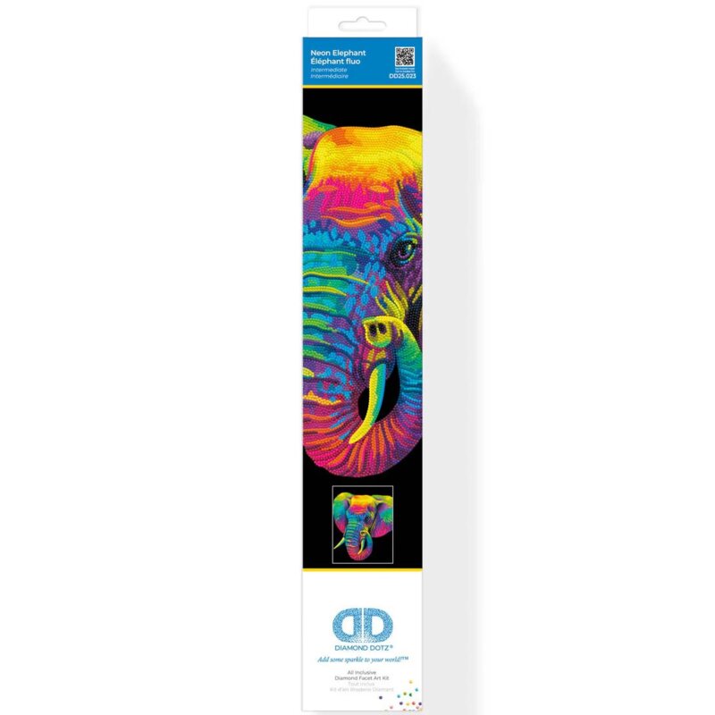 Zestaw kreatywny DIAMOND DOTZ Adults Flocked Neon Elephant 018-DD25023