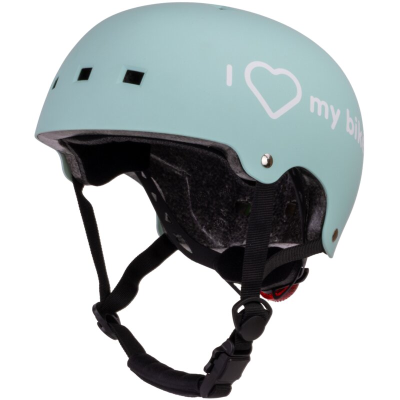 Kask SUN BABY I Love My Bike Miętowy dla Dzieci z lampką (rozmiar S)