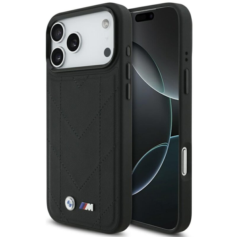Etui BMW M Quilted Logo MagSafe do Apple iPhone 17 Pro Max Czarny