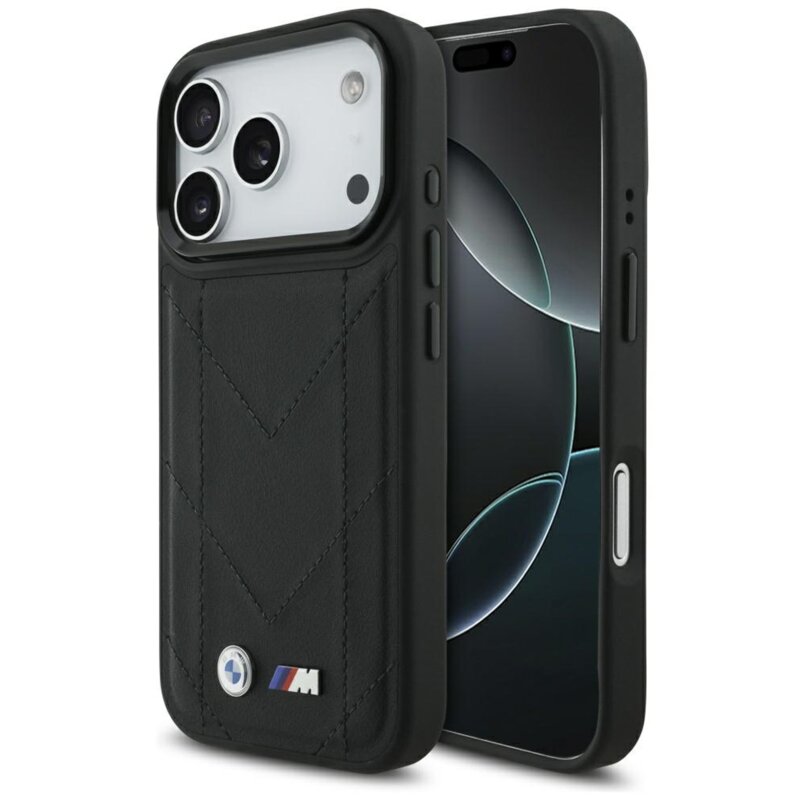 Etui BMW M Quilted Logo MagSafe do Apple iPhone 17 Pro Czarny
