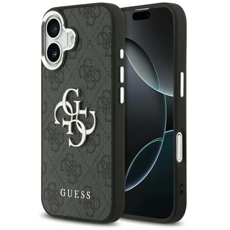 Guess 4G Big 4G Classic Logo do iPhone 17 Czarno-srebrny