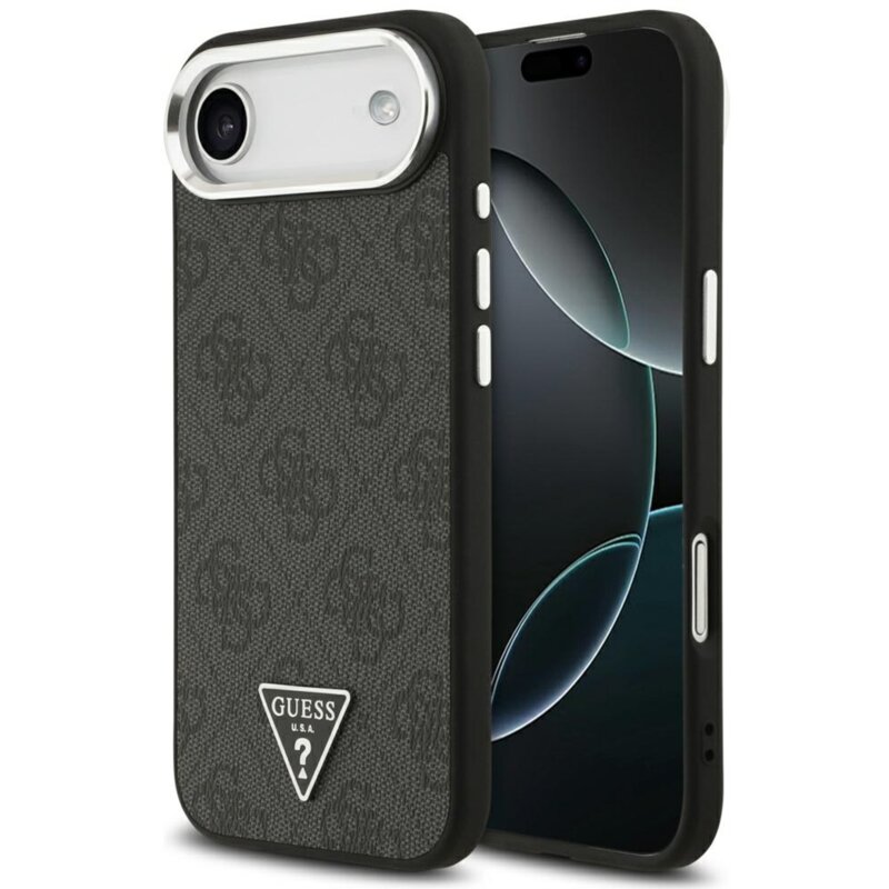 Guess 4G Triangle Logo MagSafe do iPhone Air Czarny srebrny