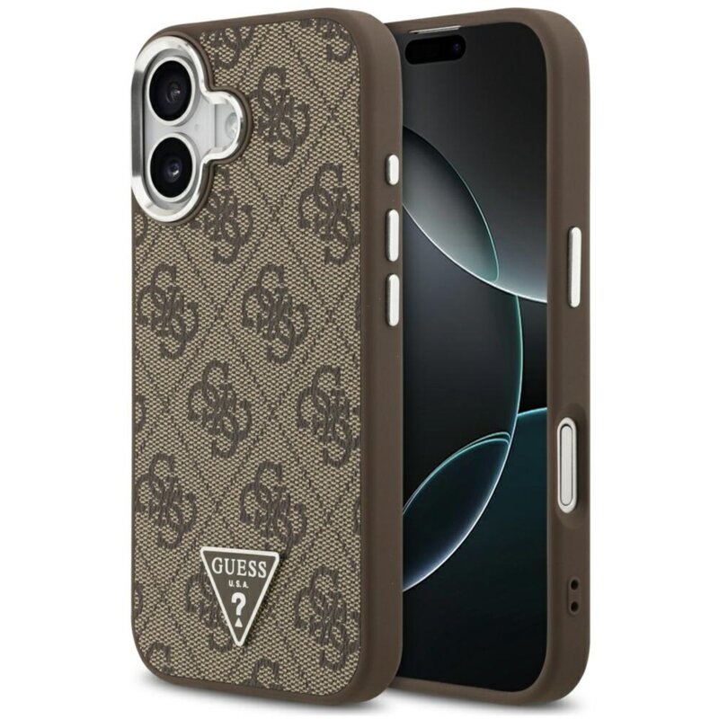 Guess 4G Triangle Logo MagSafe do iPhone 17 brązowy srebrny