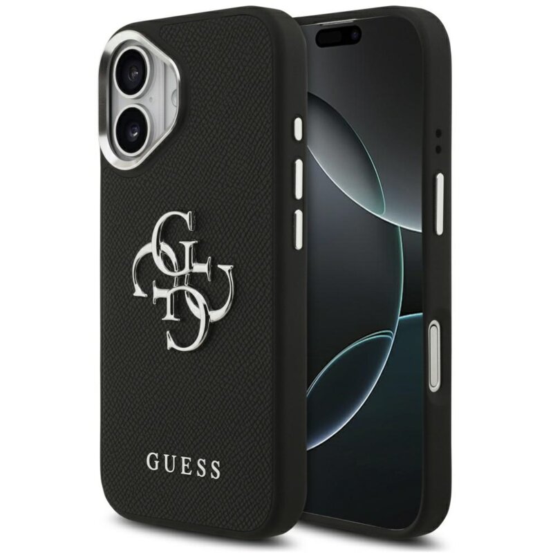 Guess Grained Big 4G Classic Logo do iPhone 17 czarny