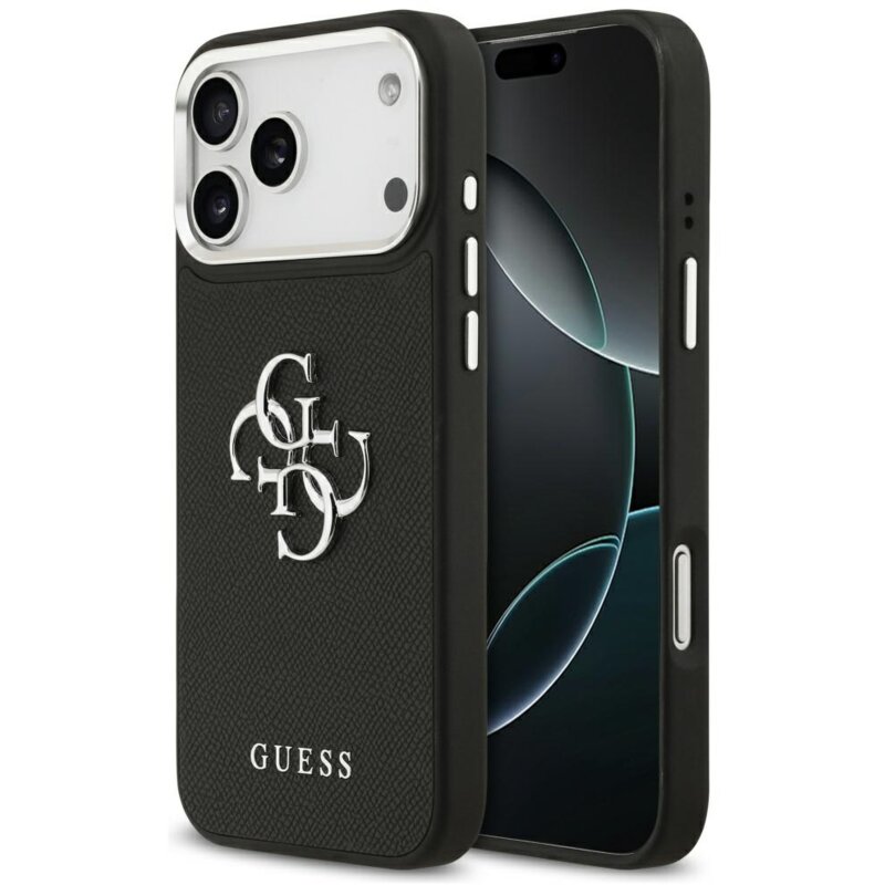 Guess Grained Big 4G Classic Logo do iPhone 17 Pro Max czarny